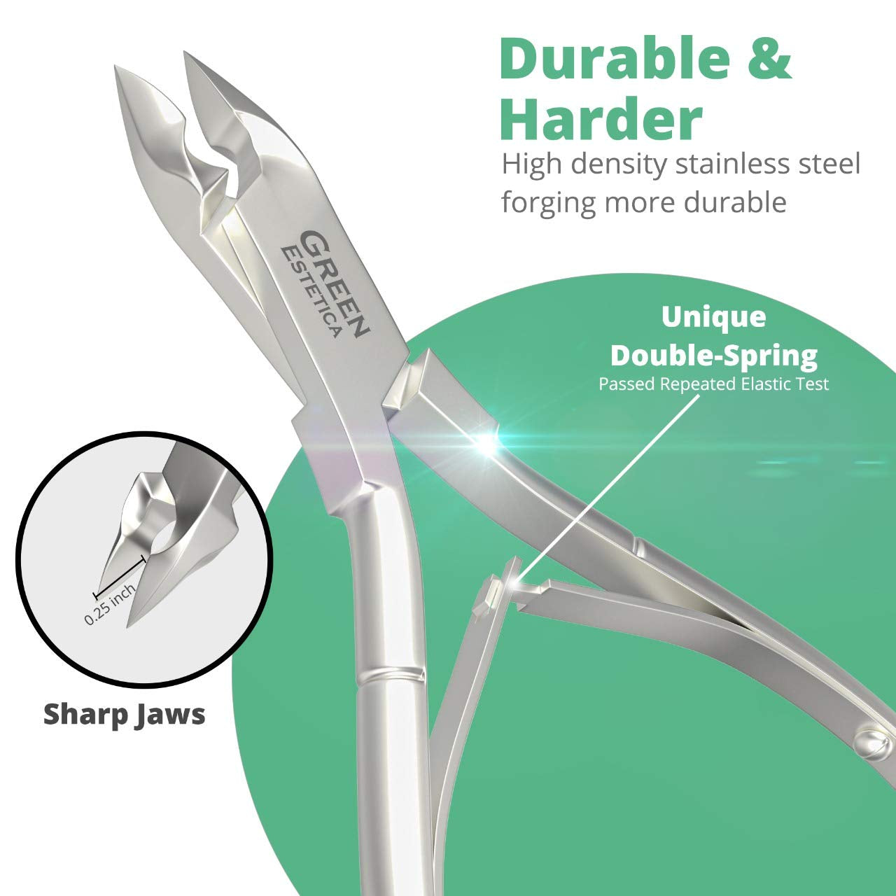Professional Cuticle Trimmer & Nippers, Stainless Steel Nail Care Tool | Sharp Blades, Cuticle Pusher, Double Spring, Cuticle Nippers, Nail Care Tool