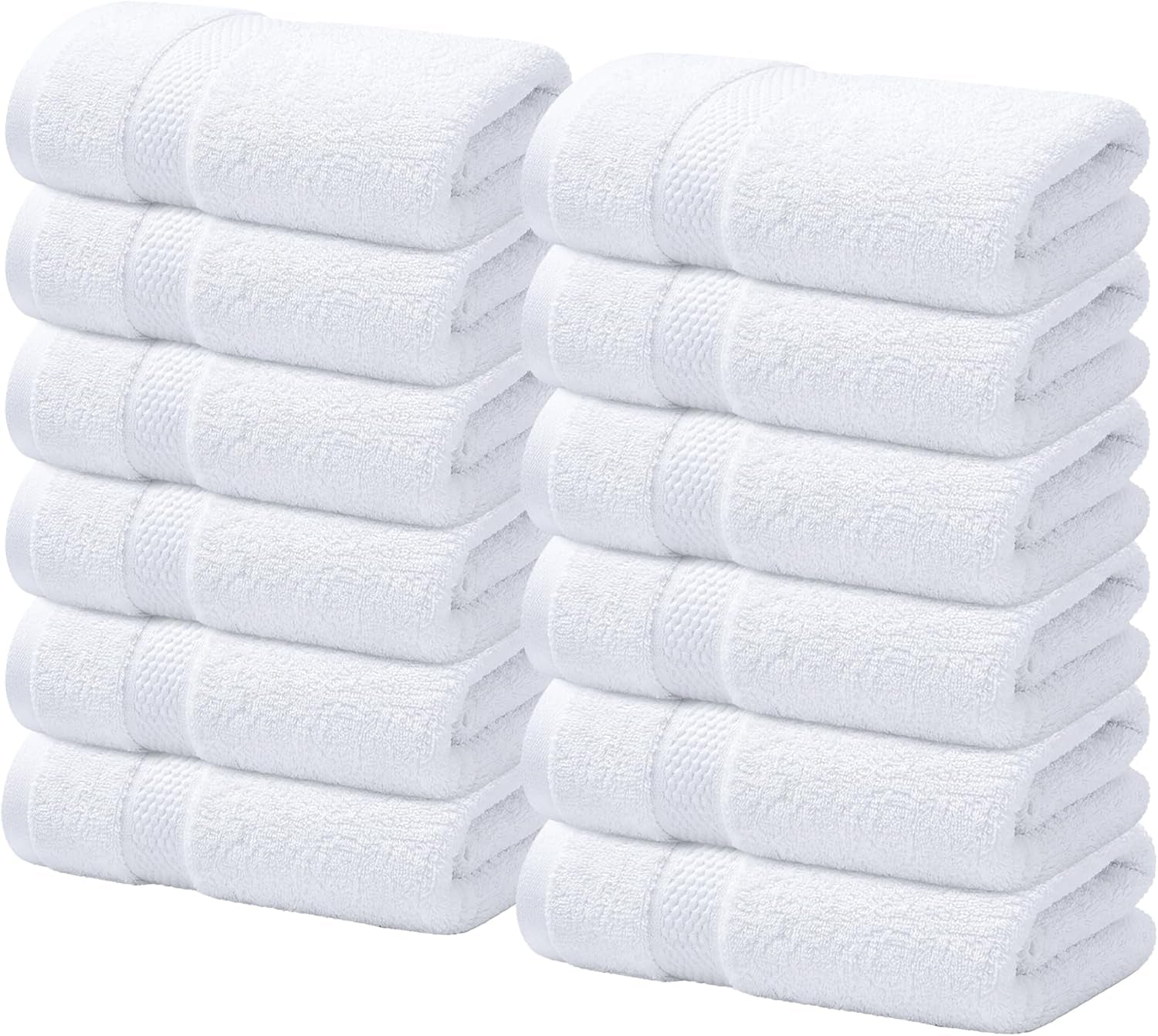 100% Cotton Luxury Wash Cloths for Showering - 12 Pack | Washcloths [13X13] - Soft and Absorbent Face Towels for Bathroom Wash Clothes - Gym, Spa & Hotel Use