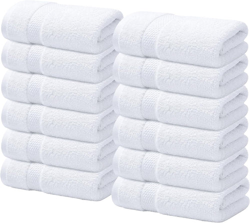 100% Cotton Luxury Wash Cloths for Showering - 12 Pack | Washcloths [13X13] - Soft and Absorbent Face Towels for Bathroom Wash Clothes - Gym, Spa & Hotel Use