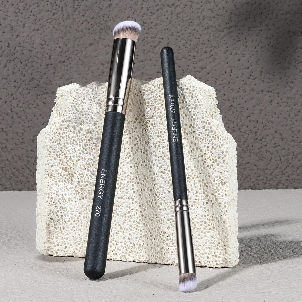 Foundation Brushes Set Professional under Eye Concealer Brushes Perfect for Blending Liquid Cream or Flawless Powder Cosmetics Buffing Stippling Concealer Premium Synthetic Bristles