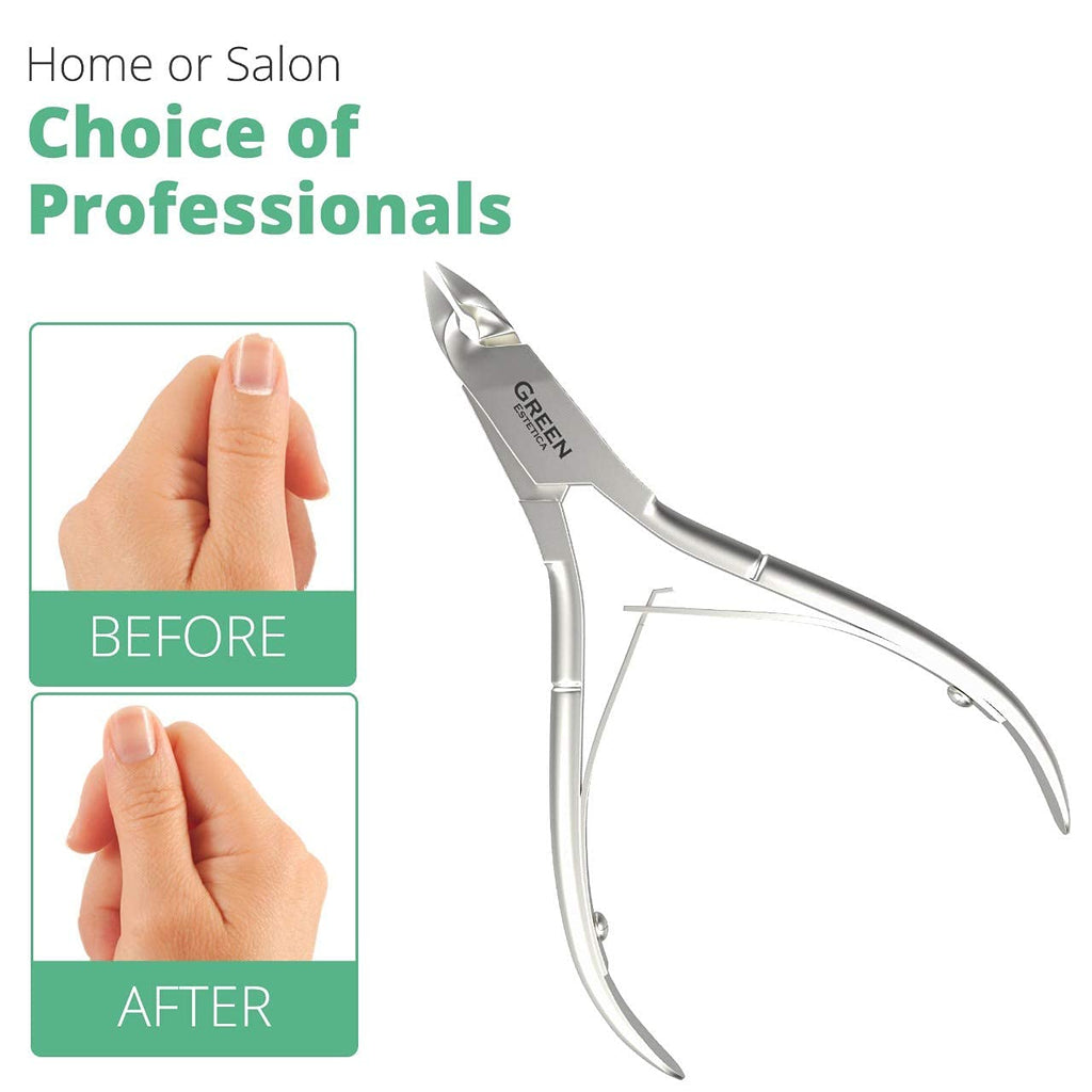 Professional Cuticle Trimmer & Nippers, Stainless Steel Nail Care Tool | Sharp Blades, Cuticle Pusher, Double Spring, Cuticle Nippers, Nail Care Tool