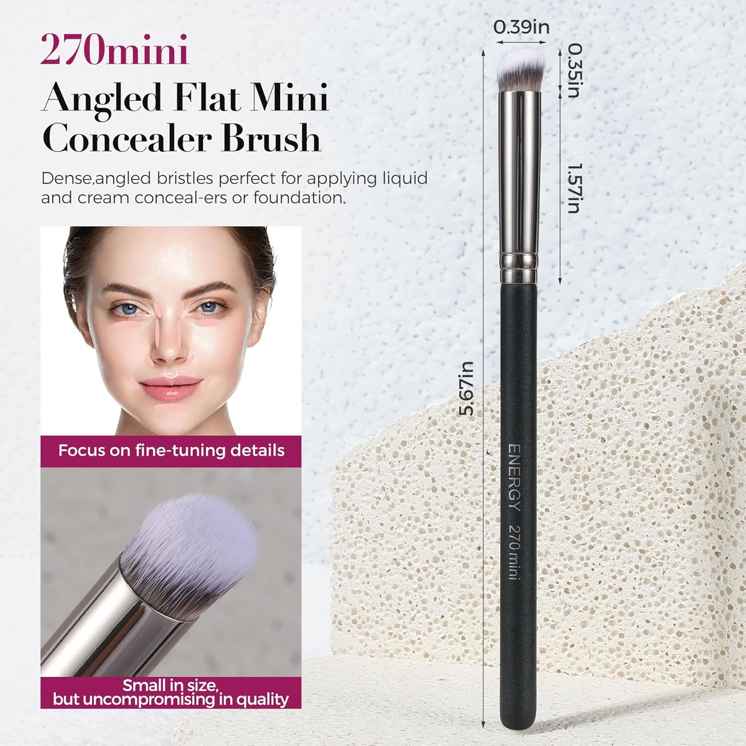 Foundation Brushes Set Professional under Eye Concealer Brushes Perfect for Blending Liquid Cream or Flawless Powder Cosmetics Buffing Stippling Concealer Premium Synthetic Bristles