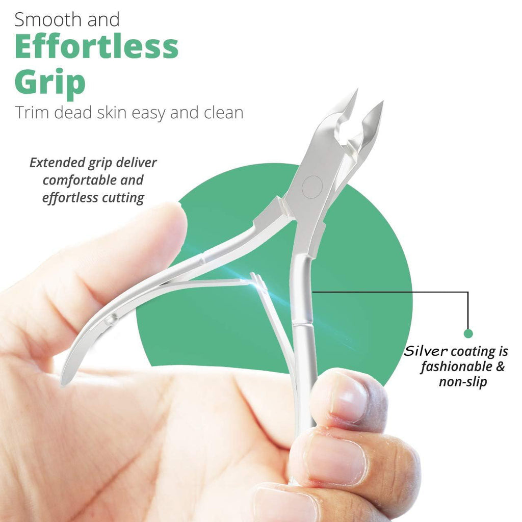 Professional Cuticle Trimmer & Nippers, Stainless Steel Nail Care Tool | Sharp Blades, Cuticle Pusher, Double Spring, Cuticle Nippers, Nail Care Tool
