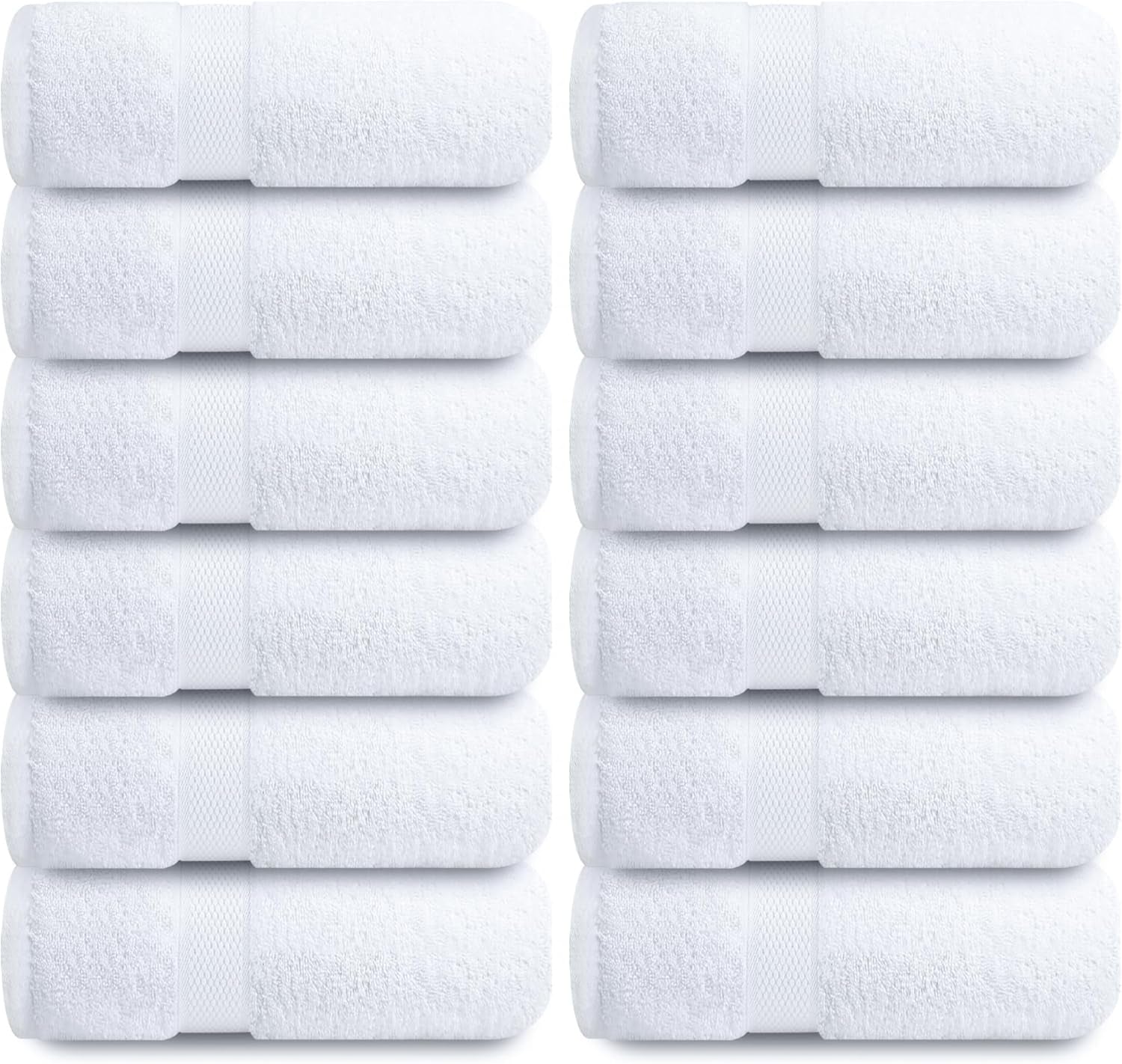 100% Cotton Luxury Wash Cloths for Showering - 12 Pack | Washcloths [13X13] - Soft and Absorbent Face Towels for Bathroom Wash Clothes - Gym, Spa & Hotel Use