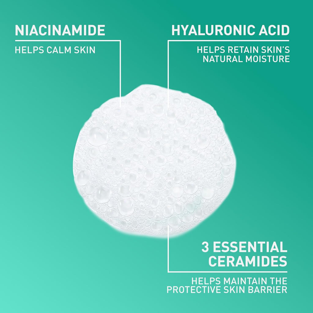 Foaming Facial Cleanser, Face Wash for Oily Skin, 19Oz | Skin Care with Hyaluronic Acid & Niacinamide, Makeup Remover, Daily Face Wash for Men & Women, Fragrance Free, Oil Control