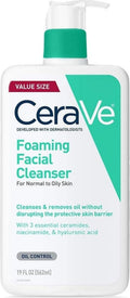 Foaming Facial Cleanser, Face Wash for Oily Skin, 19Oz | Skin Care with Hyaluronic Acid & Niacinamide, Makeup Remover, Daily Face Wash for Men & Women, Fragrance Free, Oil Control