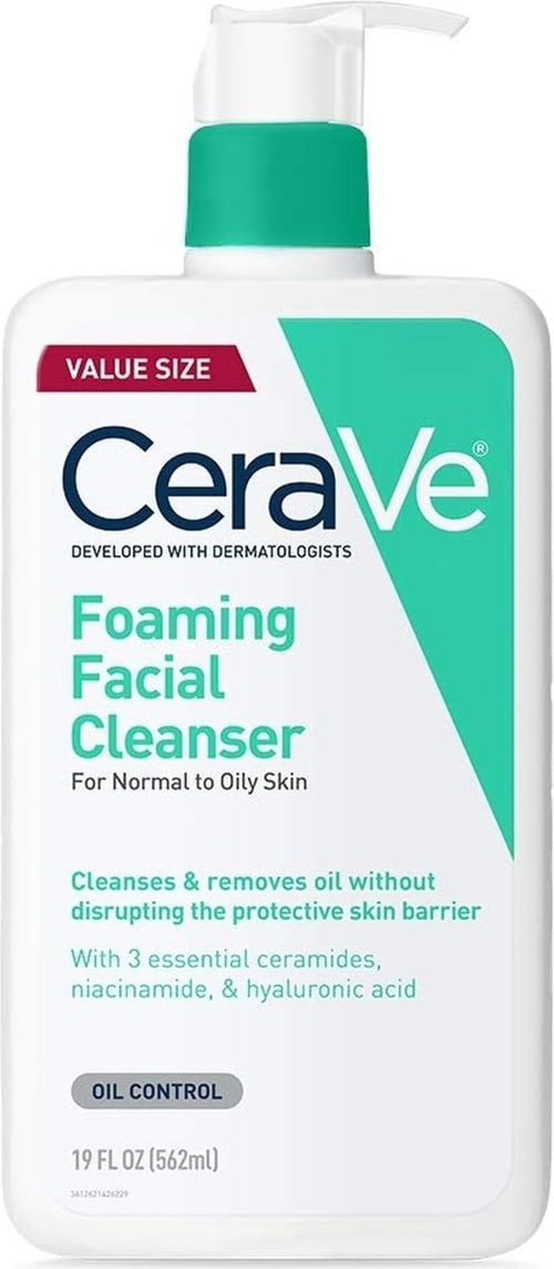 Foaming Facial Cleanser, Face Wash for Oily Skin, 19Oz | Skin Care with Hyaluronic Acid & Niacinamide, Makeup Remover, Daily Face Wash for Men & Women, Fragrance Free, Oil Control
