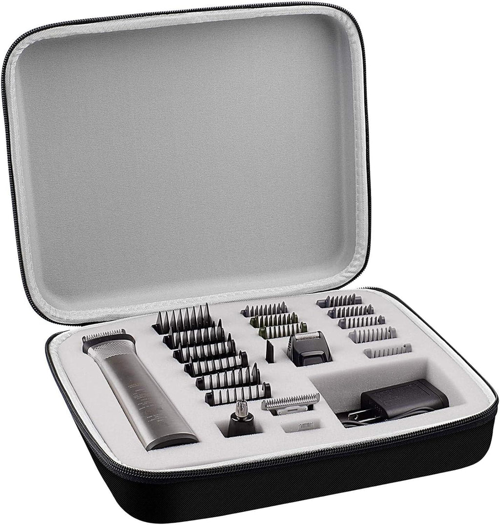 Large Hard Case for Philips Norelco Multigroom 7000 5000, Case Only | Custom Foam Slots Reduce Clutter for Men'S Grooming Kit Storage, Roomy Bathroom or Drawer Storage, Gray Inner