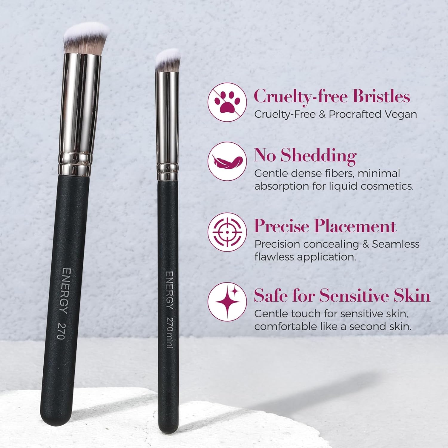 Foundation Brushes Set Professional under Eye Concealer Brushes Perfect for Blending Liquid Cream or Flawless Powder Cosmetics Buffing Stippling Concealer Premium Synthetic Bristles