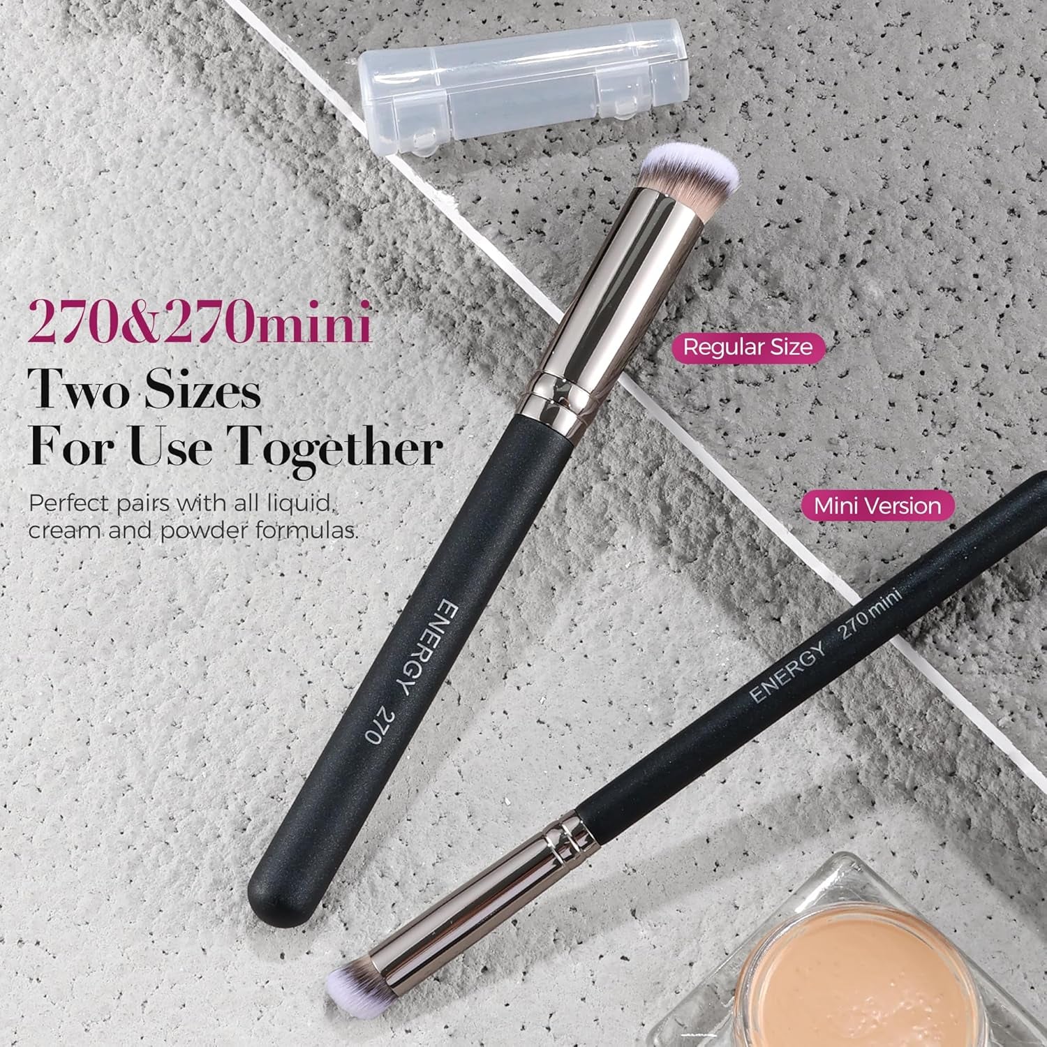 Foundation Brushes Set Professional under Eye Concealer Brushes Perfect for Blending Liquid Cream or Flawless Powder Cosmetics Buffing Stippling Concealer Premium Synthetic Bristles