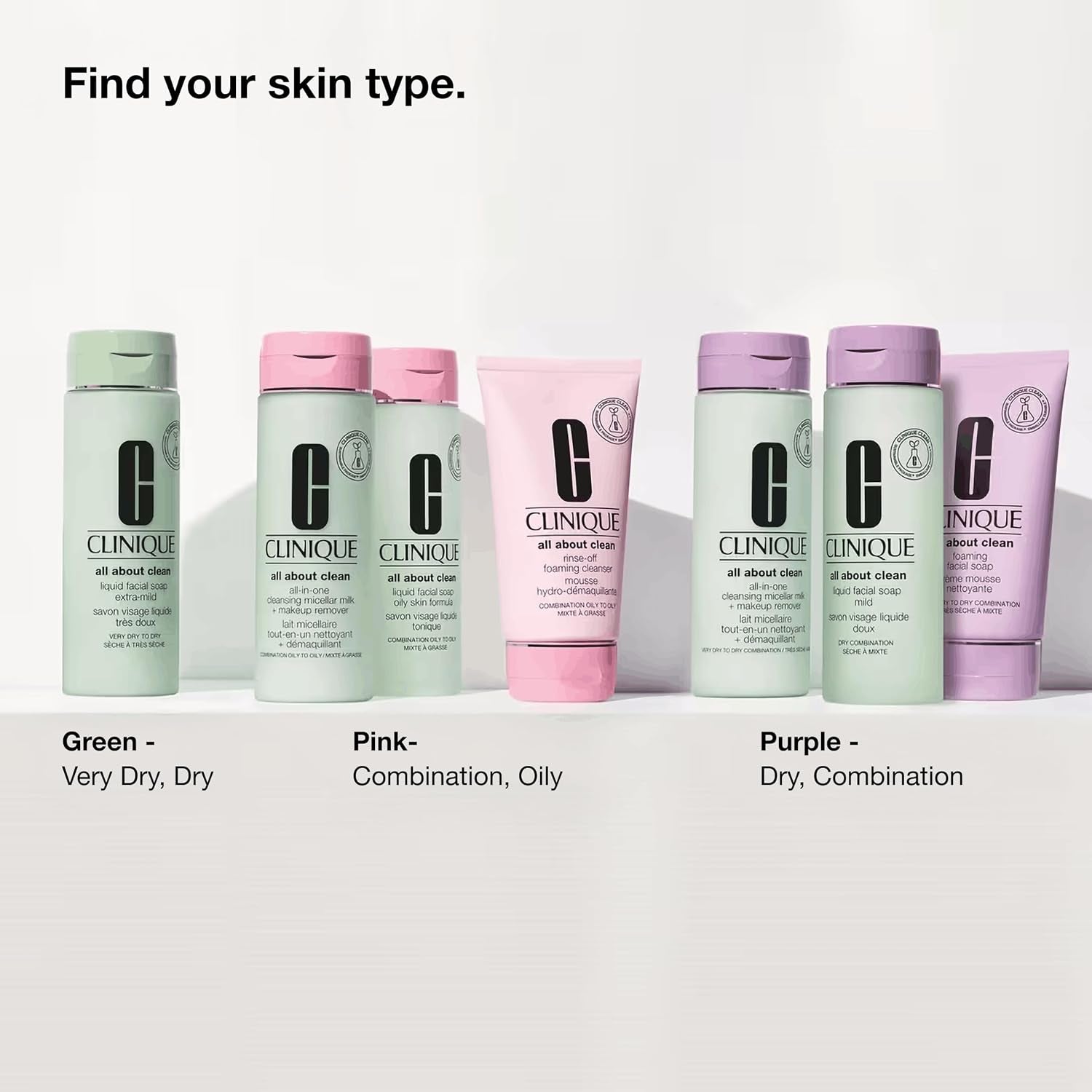 Clinique All about Clean Liquid Facial Soap Mild | Gentle Face Cleanser for Dry Combination Skin | Type 2 Face Wash | Step 1 in 3-Step Skin Care Routine
